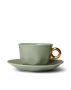 ESSENZA Sculpture Coffee cup & saucer Stone green