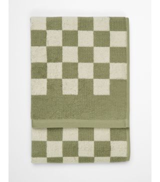 Marc O'Polo Checker Moss green Guest towel 30 x 50 cm