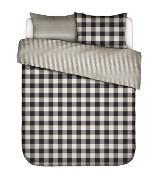 ESSENZA Chess Anthracite Duvet cover 200 x 200 cm