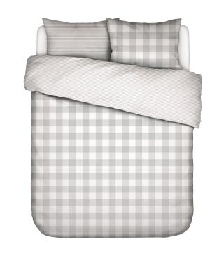 ESSENZA Chess Grey Duvet cover 200 x 200 cm