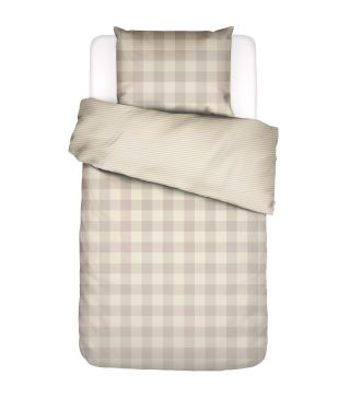 ESSENZA Chess Oatmeal Duvet cover 140 x 200 cm