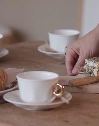 ESSENZA Sculpture Off white Coffee cup & saucer 22 cl